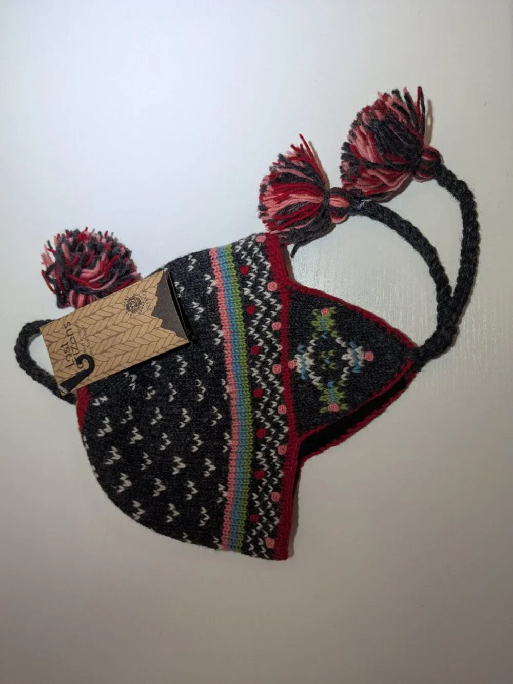Lost Horizons Nepal Handmade Wool Earflap Beanie Hat Unisex Winter Fleeced